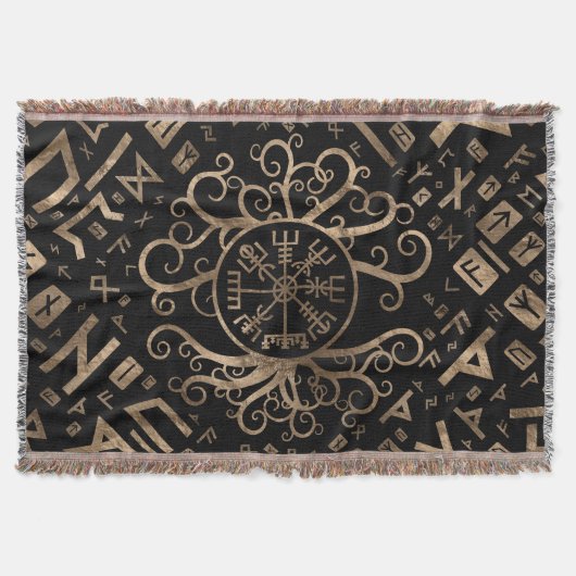 Vegvisir Tree of life Yggdrasil and Runes Decke (Vorderseite)