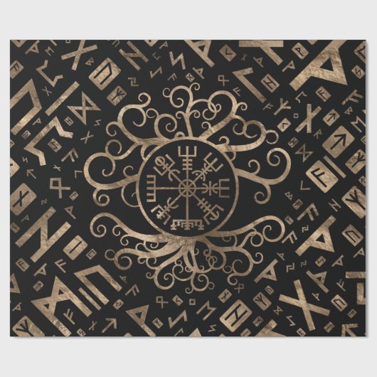 Vegvisir Tree of life Yggdrasil and Runes Geschenkpapier (Flach)