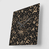 Vegvisir Tree of life Yggdrasil and Runes Quadratische Wanduhr (Winkel)