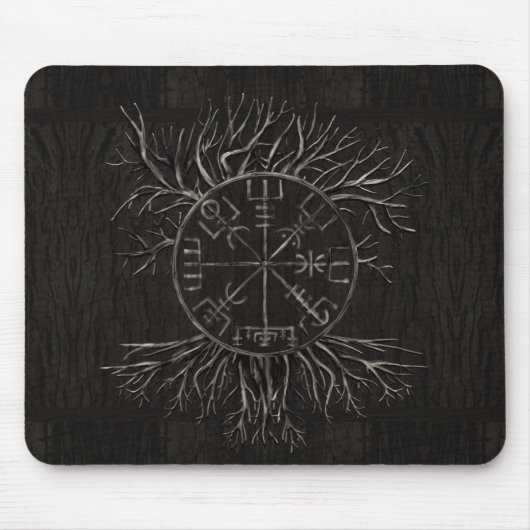 Vegvisir und Baum des Lebens Yggdrasil Mousepad (Vorne)