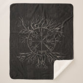 Vegvisir und Baum des Lebens Yggdrasil Sherpadecke (Vorderseite)