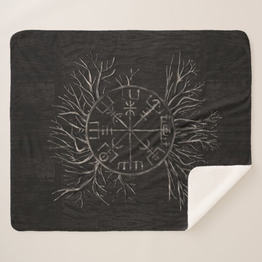 Vegvisir und Baum des Lebens Yggdrasil Sherpadecke (Vorderseite (Horizontal))