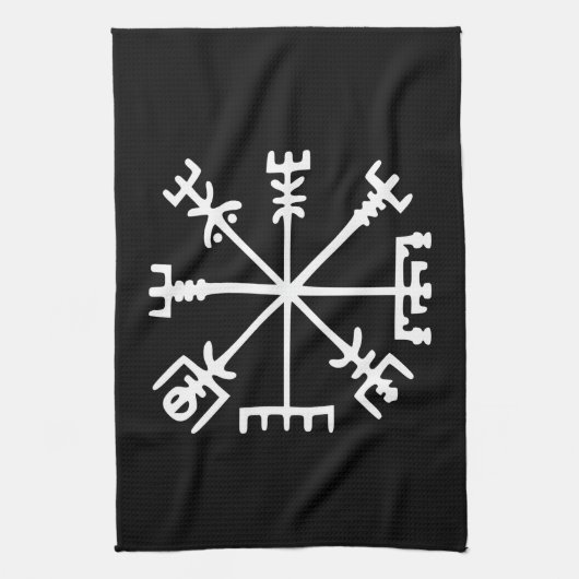 Vegvísir (Viking Compass) Geschirrtuch (Vertikal)