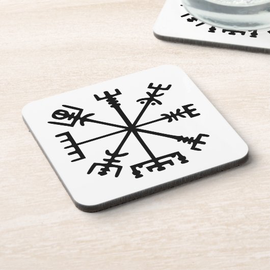 Vegvísir (Viking Compass) Getränkeuntersetzer (Linke Seite)