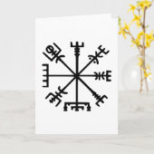 Vegvísir (Viking Compass) Karte (Gelbe Blume)