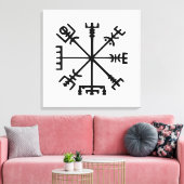Vegvísir (Viking Compass) Leinwanddruck (Insitu (Wohnzimmer))
