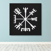 Vegvísir (Viking Compass) Leinwanddruck (Insitu (Holzboden))