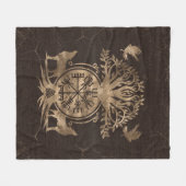 Vegvisir - Viking Compass Ornament Fleecedecke (Vorderseite (Horizontal))