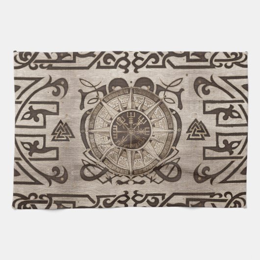 Vegvisir - Viking Compass Ornament Geschirrtuch (Horizontal)