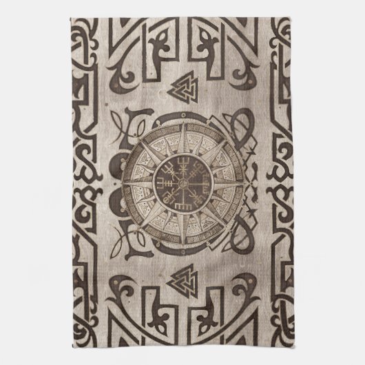 Vegvisir - Viking Compass Ornament Geschirrtuch (Vertikal)