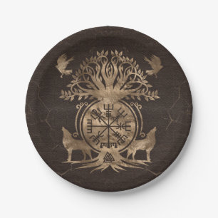 Vegvisir - Viking Compass Ornament Pappteller