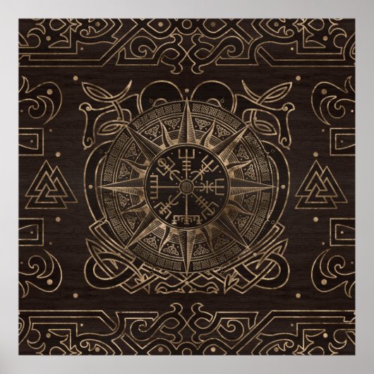 Vegvisir - Viking Compass Ornament Poster (Vorne)