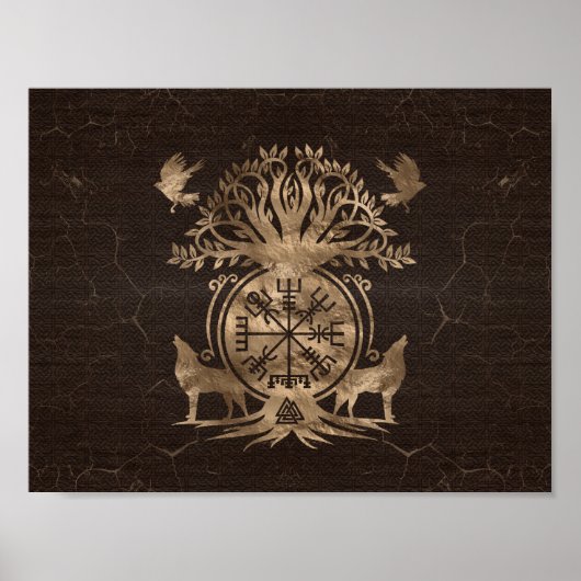 Vegvisir - Viking Compass Ornament Poster (Vorne)