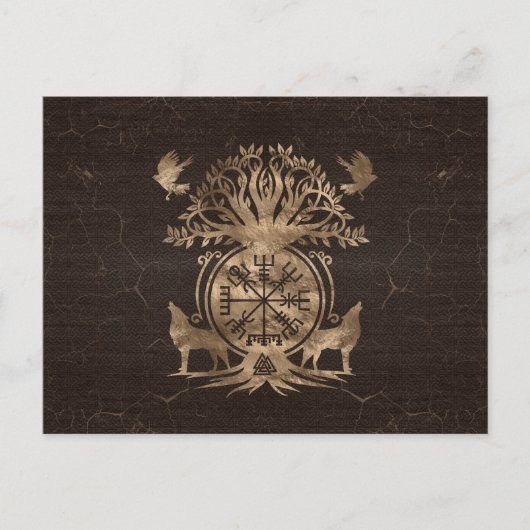 Vegvisir - Viking Compass Ornament Postkarte (Vorderseite)