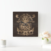 Vegvisir - Viking Compass Ornament Quadratische Wanduhr (Zuhause)