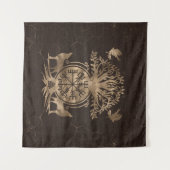 Vegvisir - Viking Compass Ornament Wandteppich (Vorderseite (Horizontal))