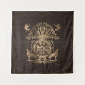 Vegvisir - Viking Compass Ornament Wandteppich (Vorderseite)