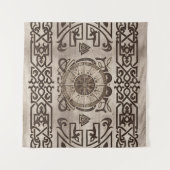 Vegvisir - Viking Compass Ornament Wandteppich (Vorderseite (Horizontal))