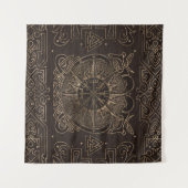 Vegvisir - Viking Compass Ornament Wandteppich (Vorderseite (Horizontal))