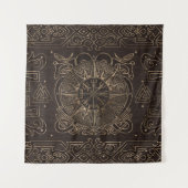 Vegvisir - Viking Compass Ornament Wandteppich (Vorderseite)