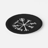 Vegvísir (Viking Compass) Pappteller (Schrägansicht)