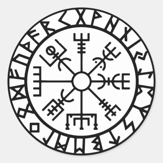 Vegvisir (Viking Compass) Rundaufkleber Runder Aufkleber (Vorderseite)