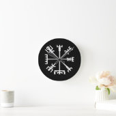 Vegvísir (Viking Compass) Runde Wanduhr (Zuhause)