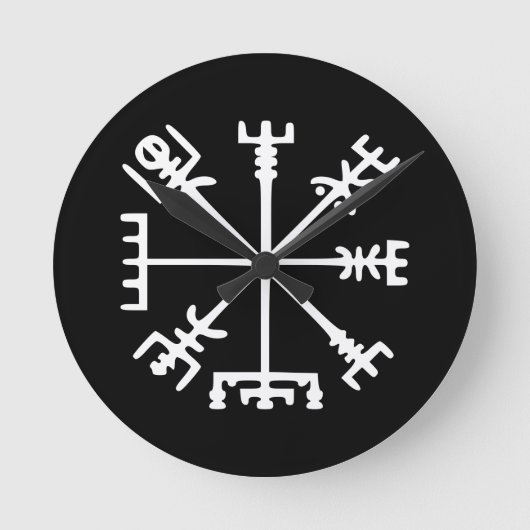 Vegvísir (Viking Compass) Runde Wanduhr (Vorderseite)