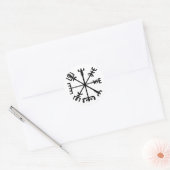Vegvísir (Viking Compass) Runder Aufkleber (Umschlag)