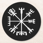 Vegvísir (Viking Compass) Runder Pappuntersetzer (Vorderseite)