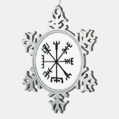 Vegvísir (Viking Compass) Schneeflocken Zinn-Ornament (Rechts)