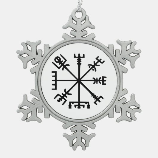 Vegvísir (Viking Compass) Schneeflocken Zinn-Ornament (Vorderseite)
