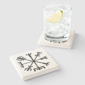 Vegvísir (Viking Compass) Steinuntersetzer (Seitenansicht)