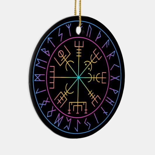 Vegvisir Viking Compass Symbol Design Keramik Ornament (Rechts)