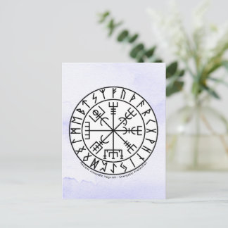 Vegvisir Viking Compass Symbol Design Postkarte