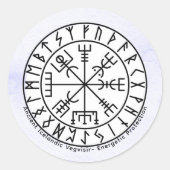 Vegvisir Viking Compass Symbol Design Runder Aufkleber (Vorderseite)