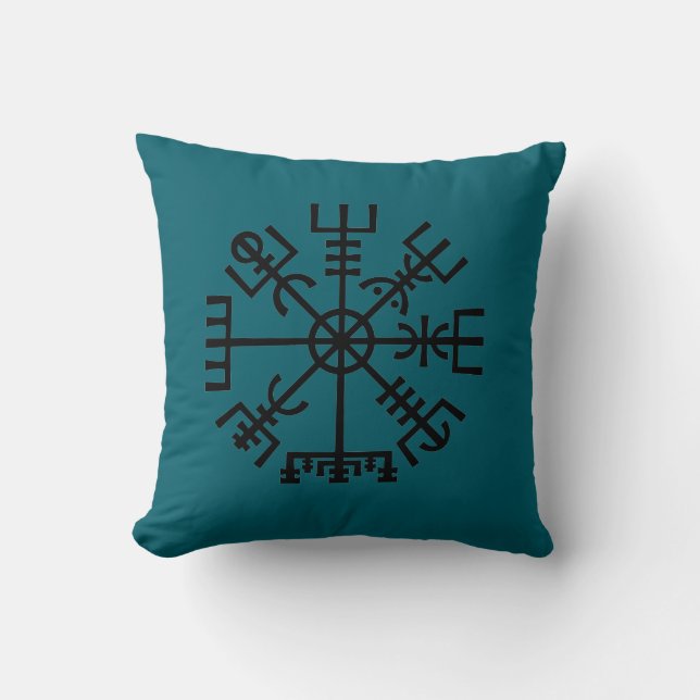 Vegvisir Viking Compass Throw Kissen (Vorderseite)