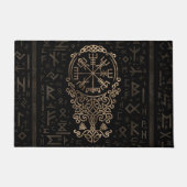 Vegvisir - Viking-Kompass auf Futhark Muster Fußmatte (Vorderseite)