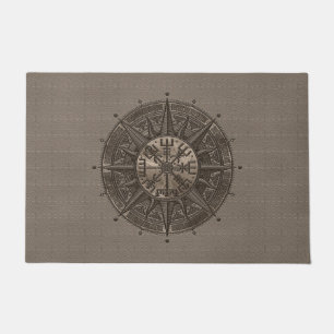 Vegvisir - Viking-Kompass - beige Leder und Gold Fußmatte