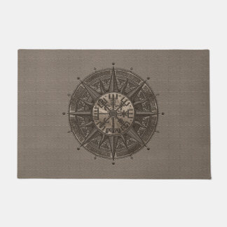 Vegvisir - Viking-Kompass - beige Leder und Gold Fußmatte