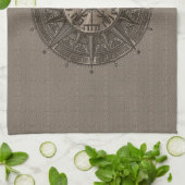 Vegvisir - Viking-Kompass - beige Leder und Gold Geschirrtuch (Gefaltet)