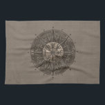 Vegvisir - Viking-Kompass - beige Leder und Gold Geschirrtuch<br><div class="desc">Vegvisir - Viking-Kompass - beige Leder und Gold</div>