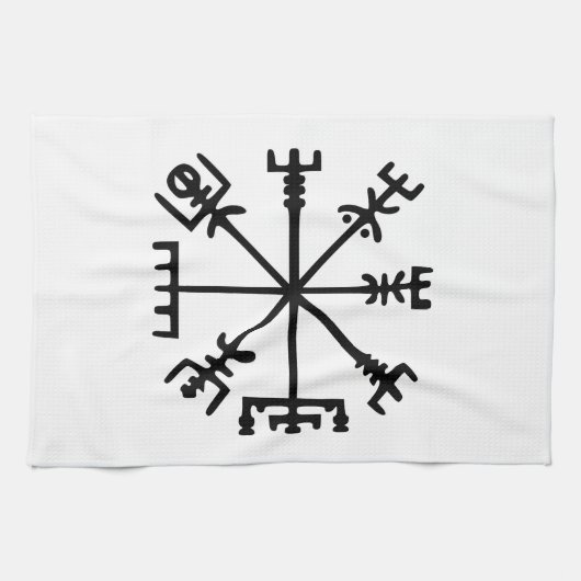 Vegvísir (Viking-Kompass) Handtuch (Horizontal)