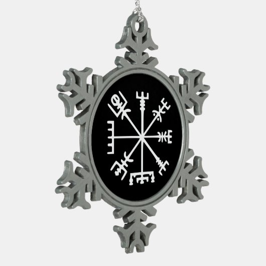 Vegvísir (Viking-Kompass) Schneeflocken Zinn-Ornament (Links)