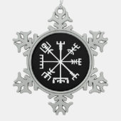 Vegvísir (Viking-Kompass) Schneeflocken Zinn-Ornament (Vorderseite)