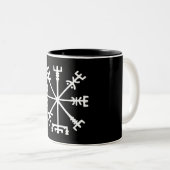 Vegvísir (Viking-Kompass) Zweifarbige Tasse (VorderseiteRechts)