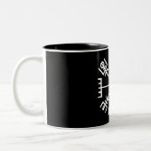 Vegvísir (Viking-Kompass) Zweifarbige Tasse (Links)
