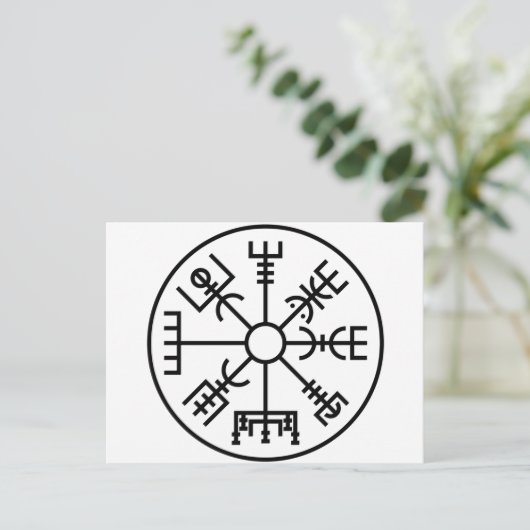 vegvisir Viking Symbol Norse Shield Odin Postkarte (Stehend Vorderseite)