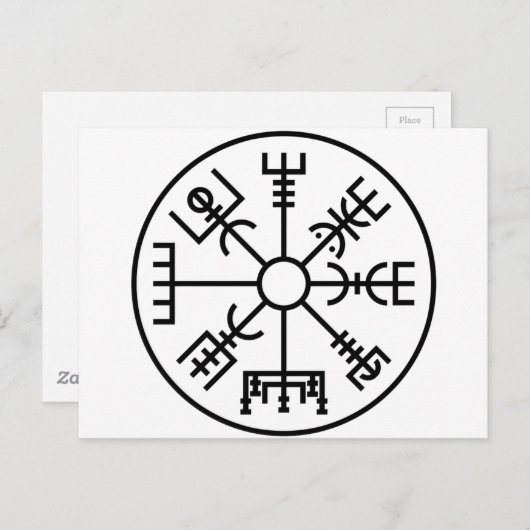 vegvisir Viking Symbol Norse Shield Odin Postkarte (Vorne/Hinten)