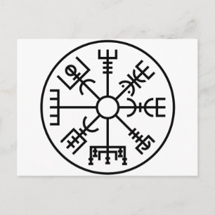 vegvisir Viking Symbol Norse Shield Odin Postkarte